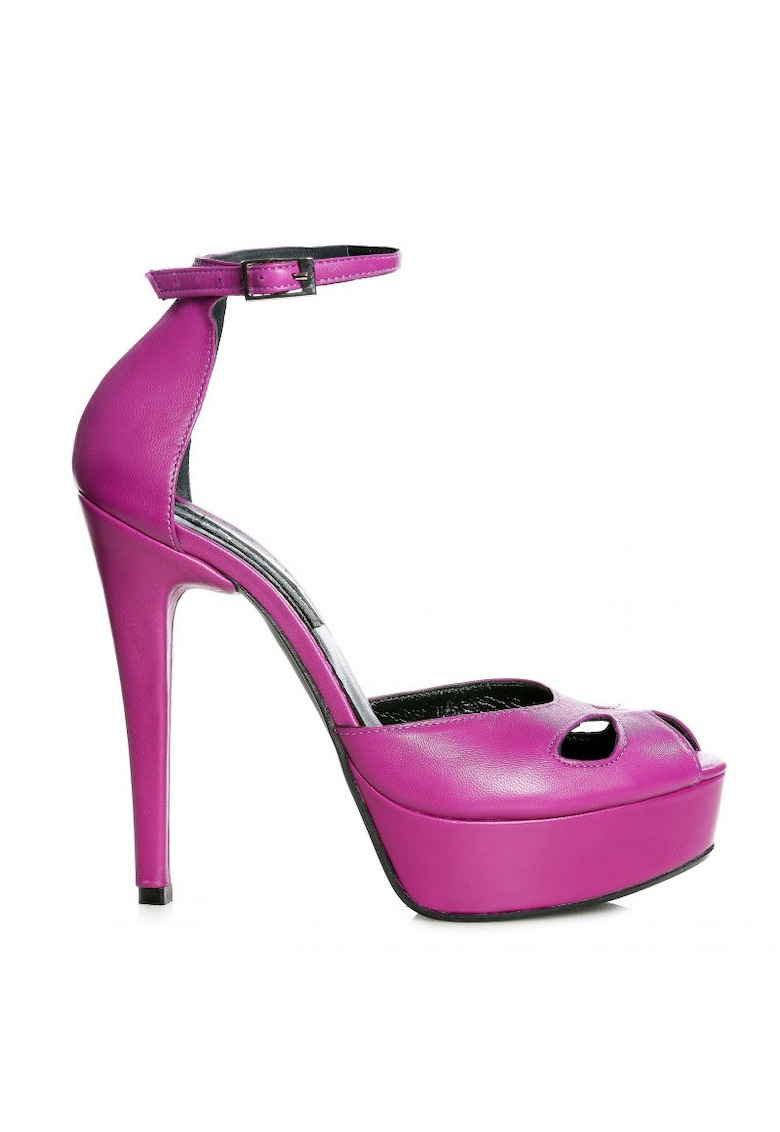 Sandale cu platforma piele naturala Purple The 70's