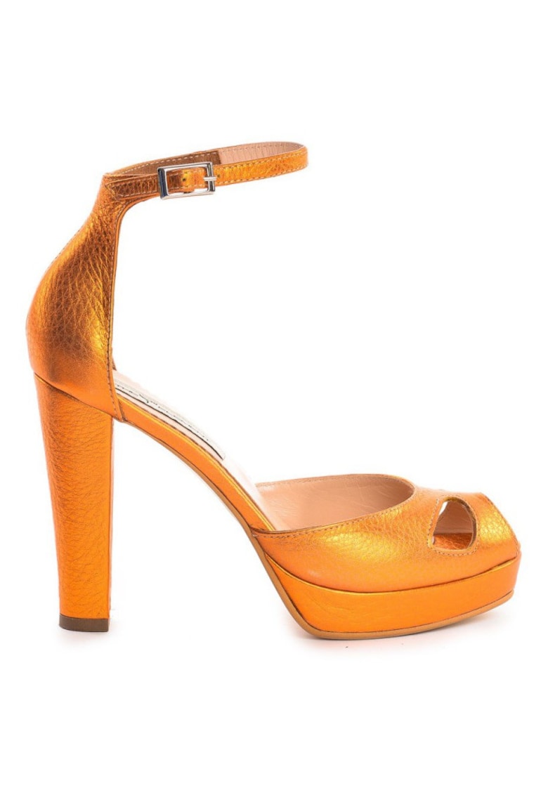Sandale piele naturala Orange The 70's