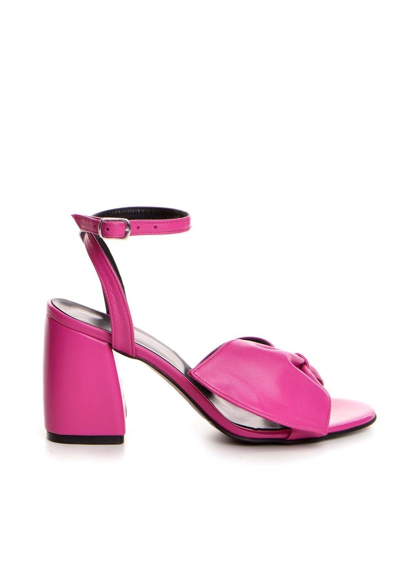 Sandale din piele cu aplicatie cu funda Paola