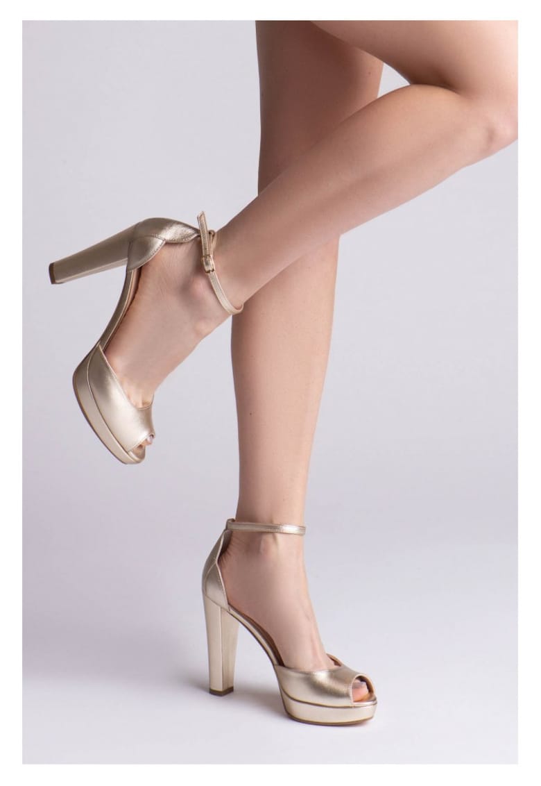 Sandale mireasa piele naturala Lady Like Auriu