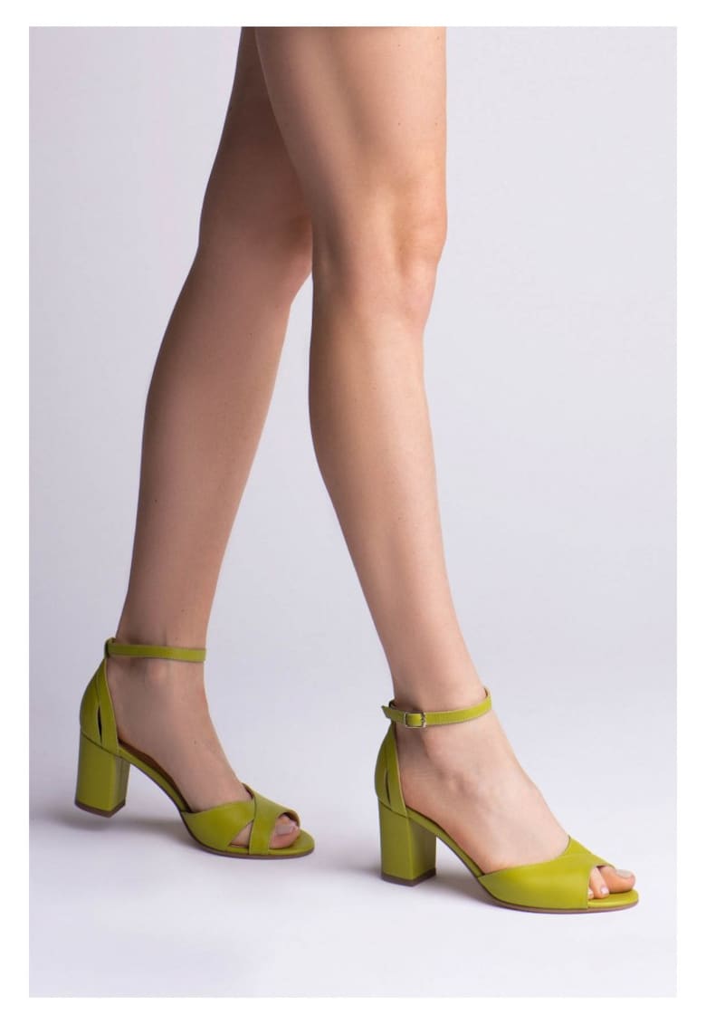 Sandale Dama Verde Zina Piele Naturala