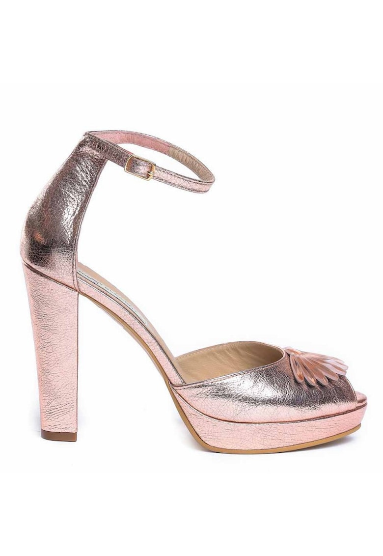 Sandale dama piele naturala Auriu Rose The 70's