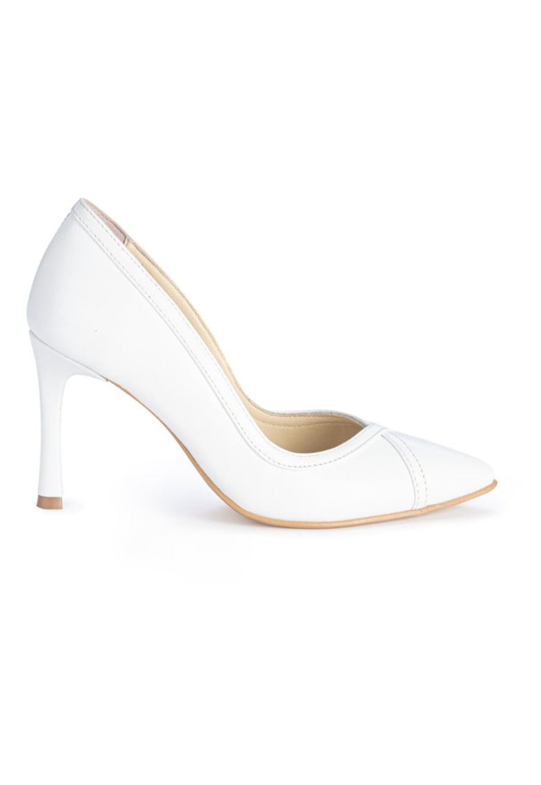 Pantofi mireasa piele naturala Alb Melanie