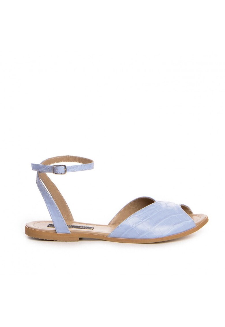 Sandale dama piele fara toc Bleu Nomad