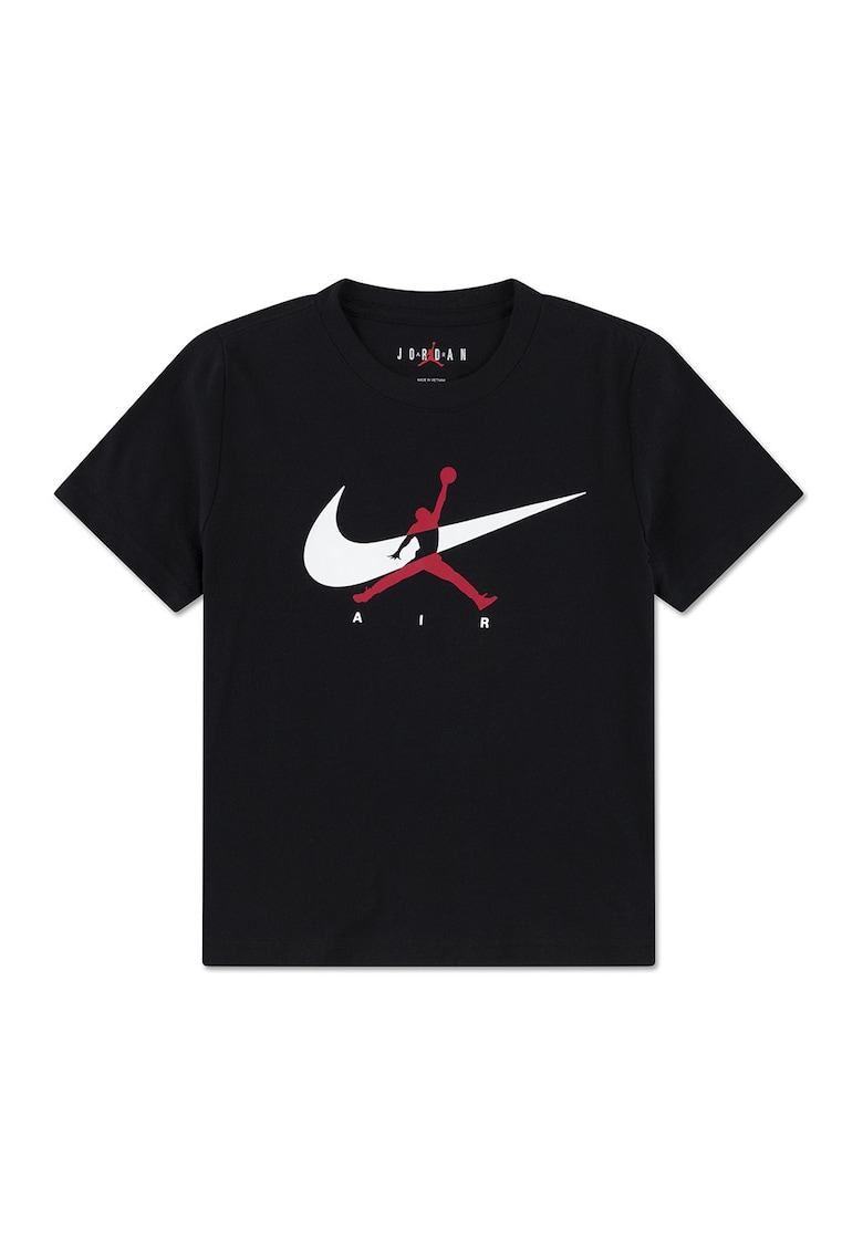 Tricou cu imprimeu grafic Jumpman Swoosh Intersection - Negru/Alb optic