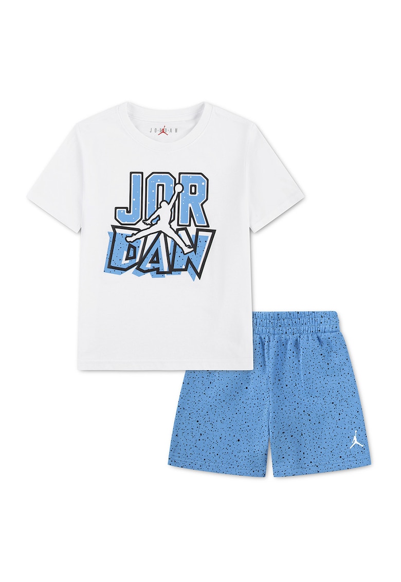Set de pantaloni scurti si tricou - pentru baschet JDB MJ THE GREATEST SPECKLE - Albastru pastel/Alb optic