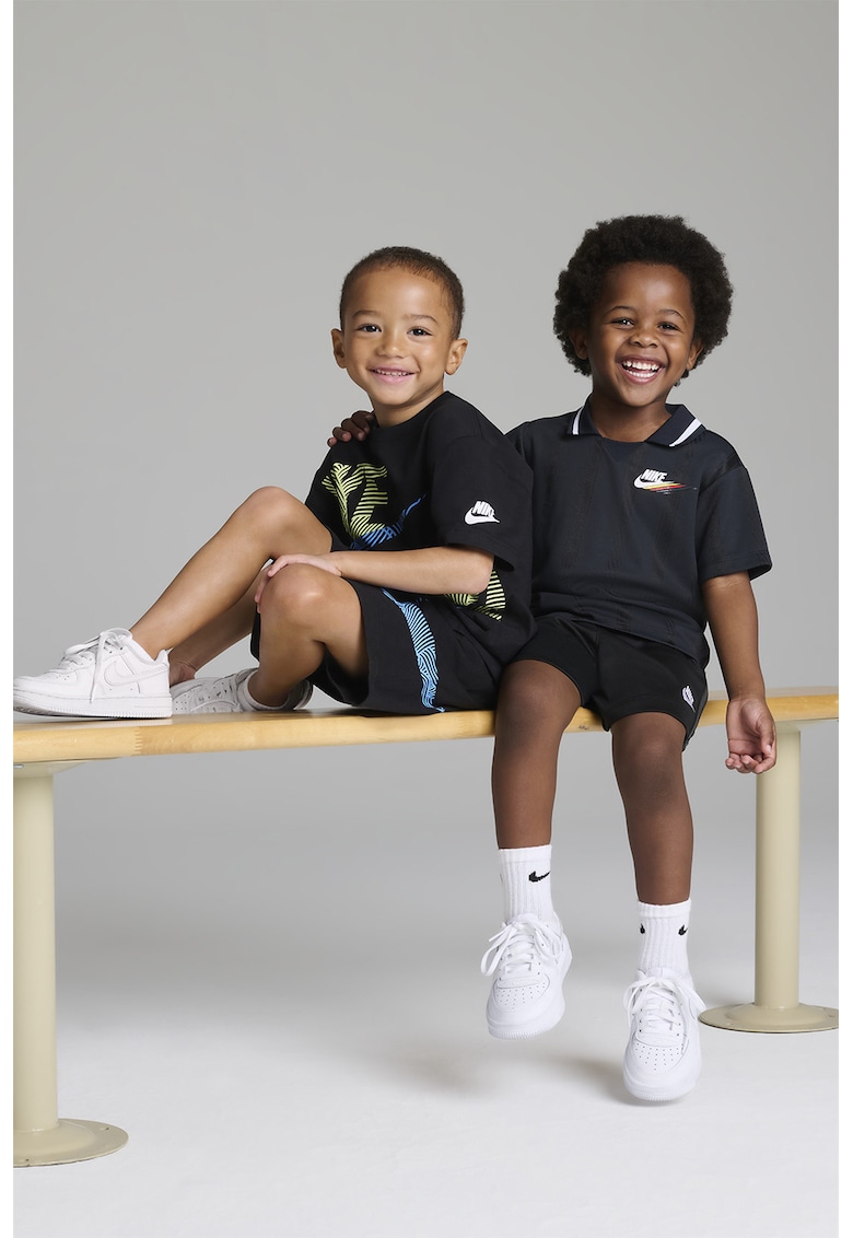 Set de pantaloni si tricou din amestec de bumbac cu logo - 2 piese - Albastru pastel/Negru/Verde pal