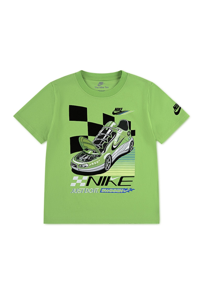 Tricou din amestec de bumbac cu decolteu la baza gatului - Verde pal