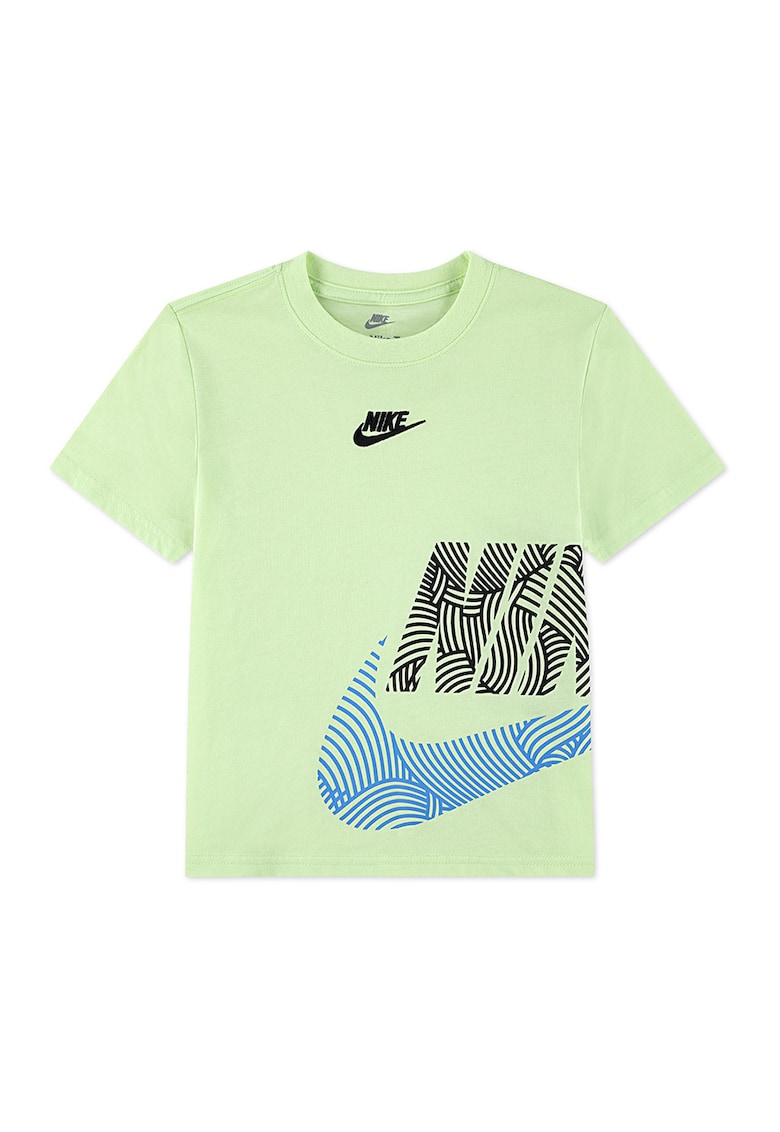 Tricou regular-fit cu logo - Albastru inchis/Negru stins/Verde pal