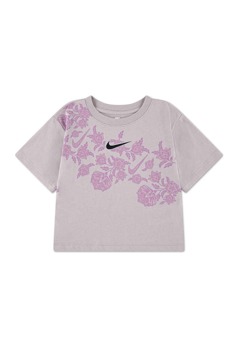 Tricou cu imprimeu logo - Liliac prafuit/Magenta