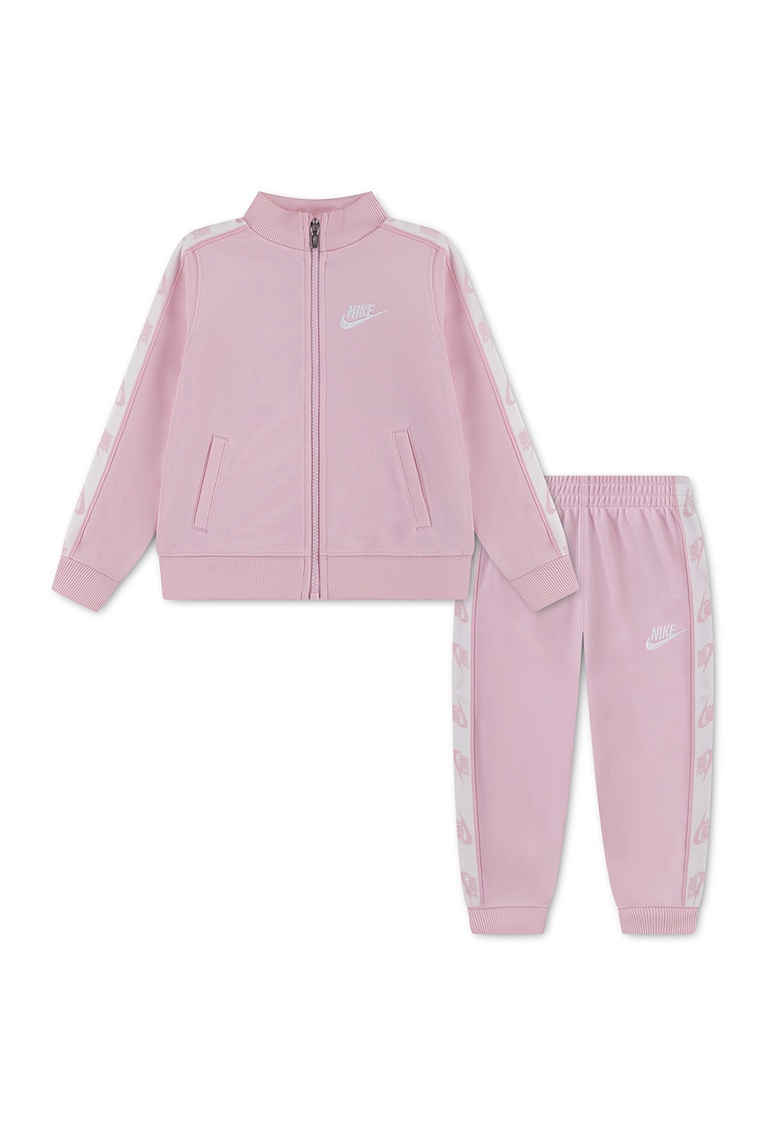 Trening cu benzi laterale cu logo - Roz pastel/Alb optic