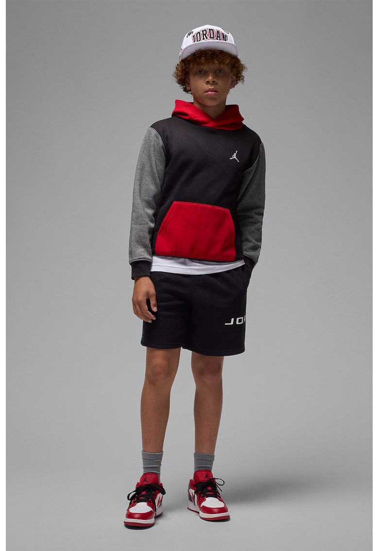 Pantaloni scurti din amestec de bumbac cu imprimeu logo lateral Jordan - Negru