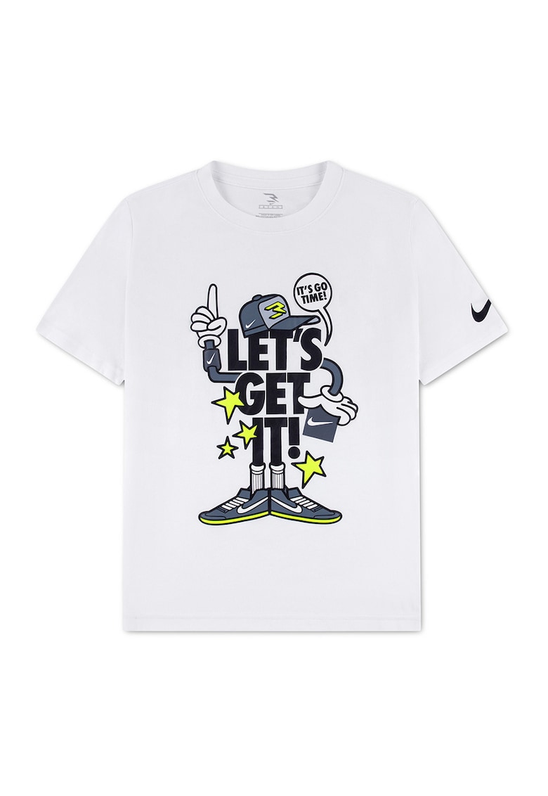 Tricou din amestec de bumbac cu imprimeu grafic Let's Get It - Albastru inchis/Negru stins/Alb optic