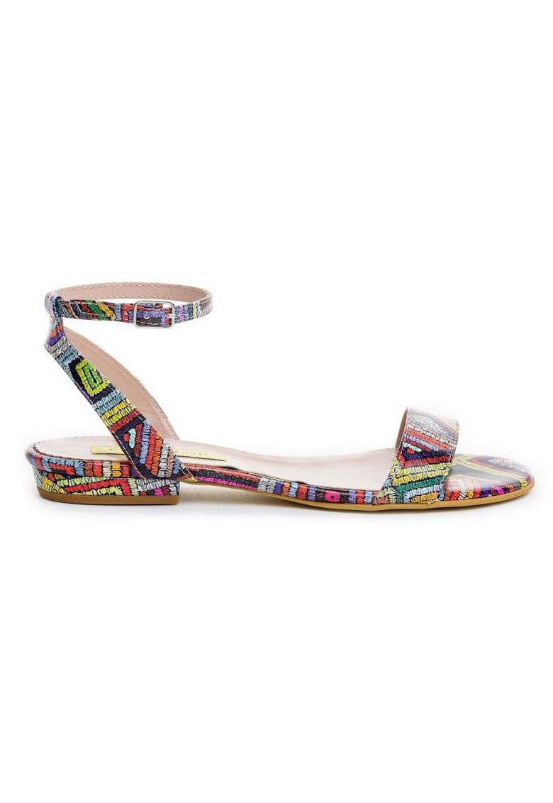 Sandale dama piele fara toc Lia Traditional