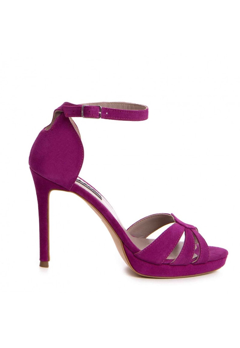 Sandale cu platforma piele naturala Magenta Iris