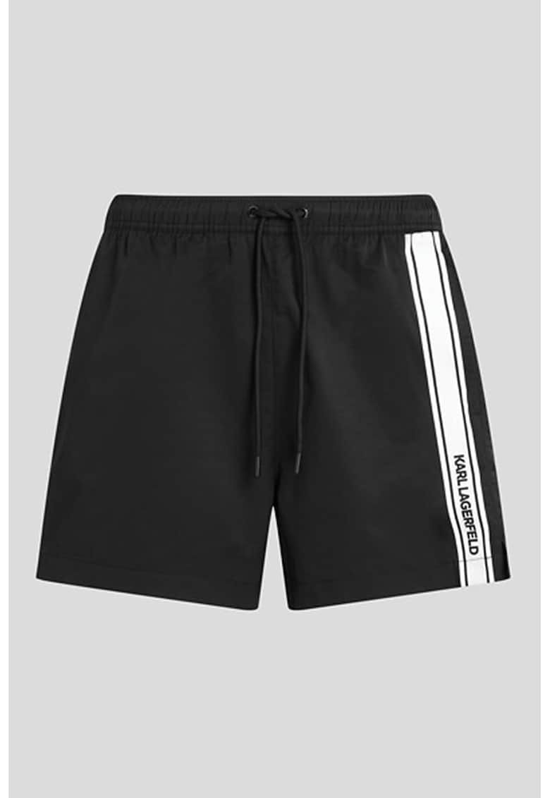 Pantaloni scurti de baie cu logo - Alb/Negru
