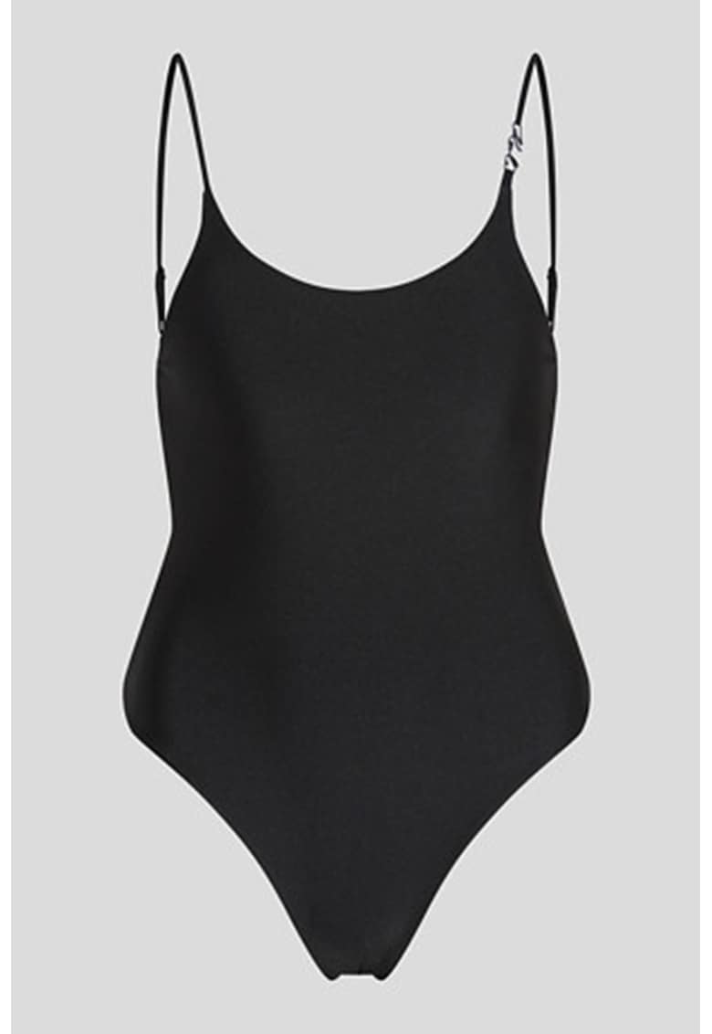 Costum de baie intreg cu model uni - Negru