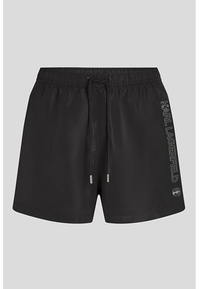 Pantaloni scurti de baie cu logo - Negru