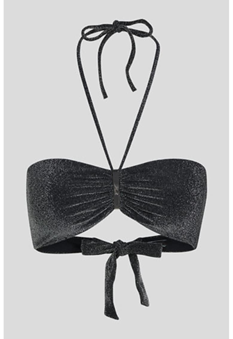 Sutien bandeau ajustabil - Negru/Argintiu