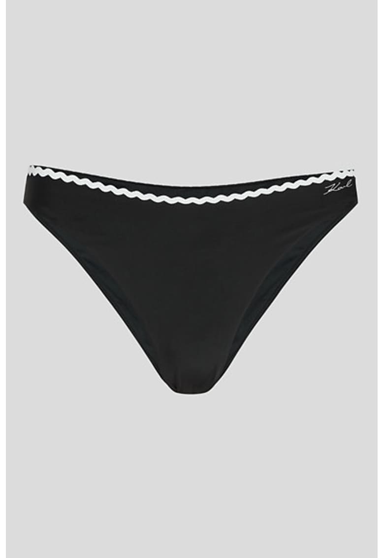 Slip brazilian cu model uni - Alb/Negru