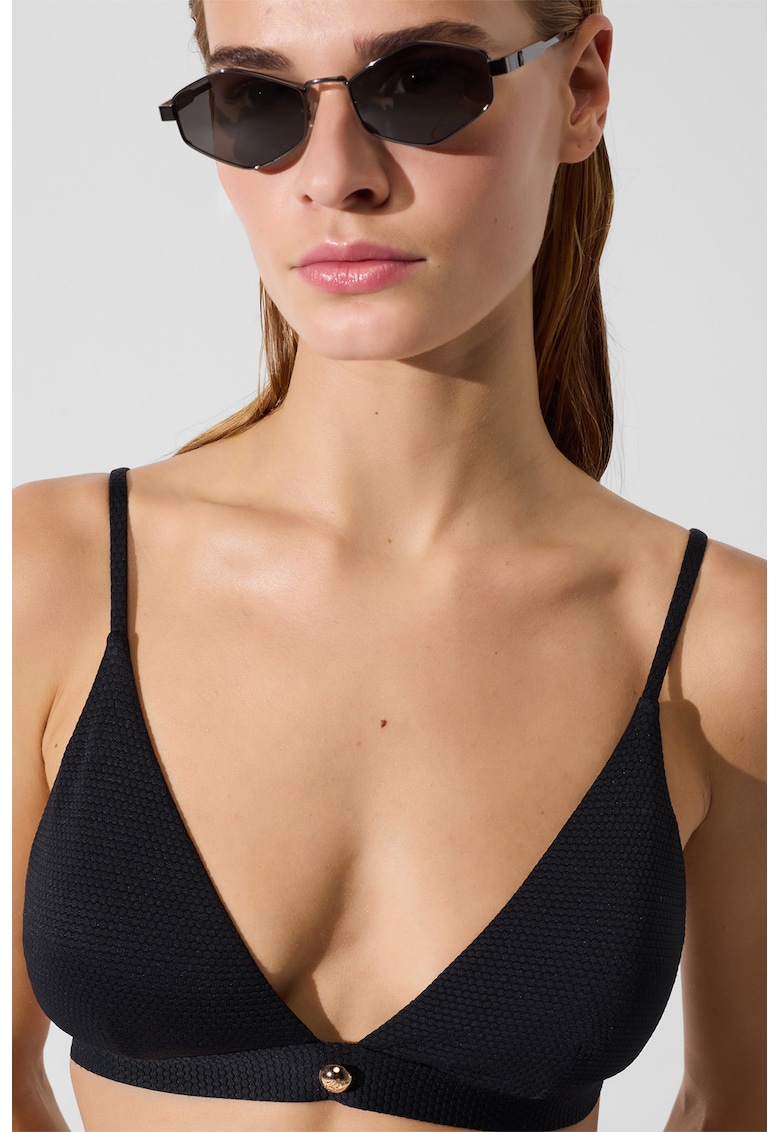 Sutien de baie cu cupe triunghiulare - Negru