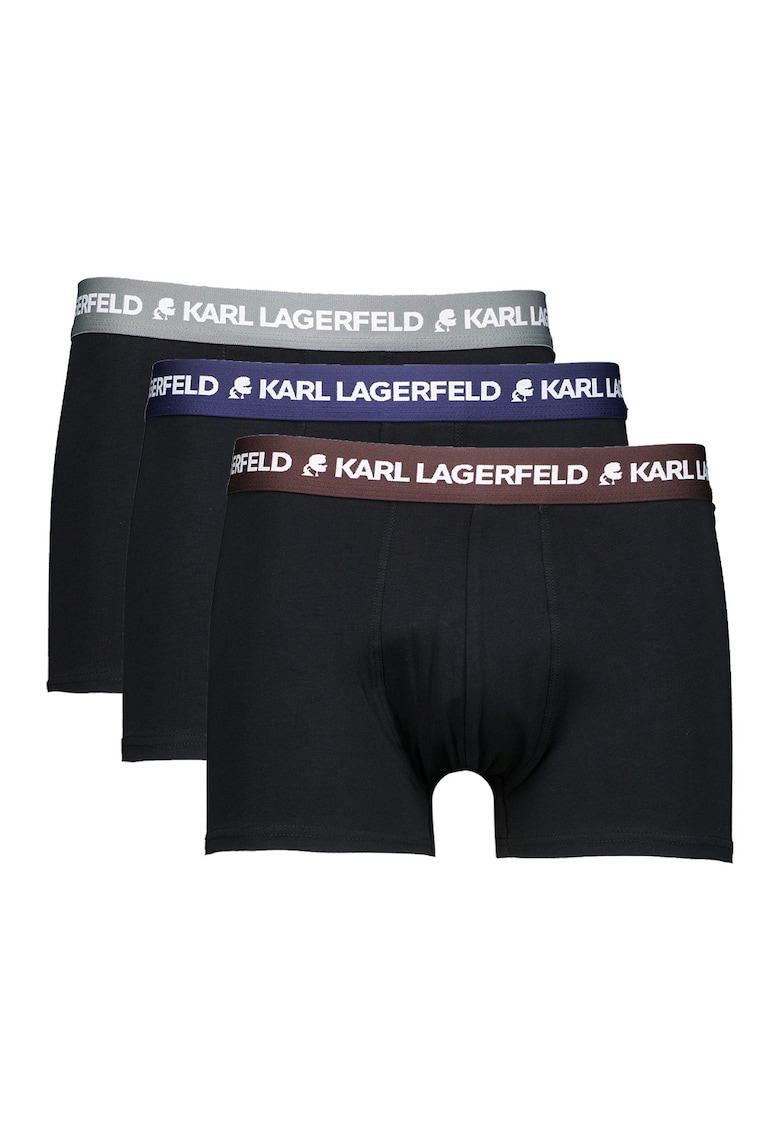 Set de boxeri din amestec de bumbac organic - 3 perechi - Negru/Gri verzui/Bleumarin