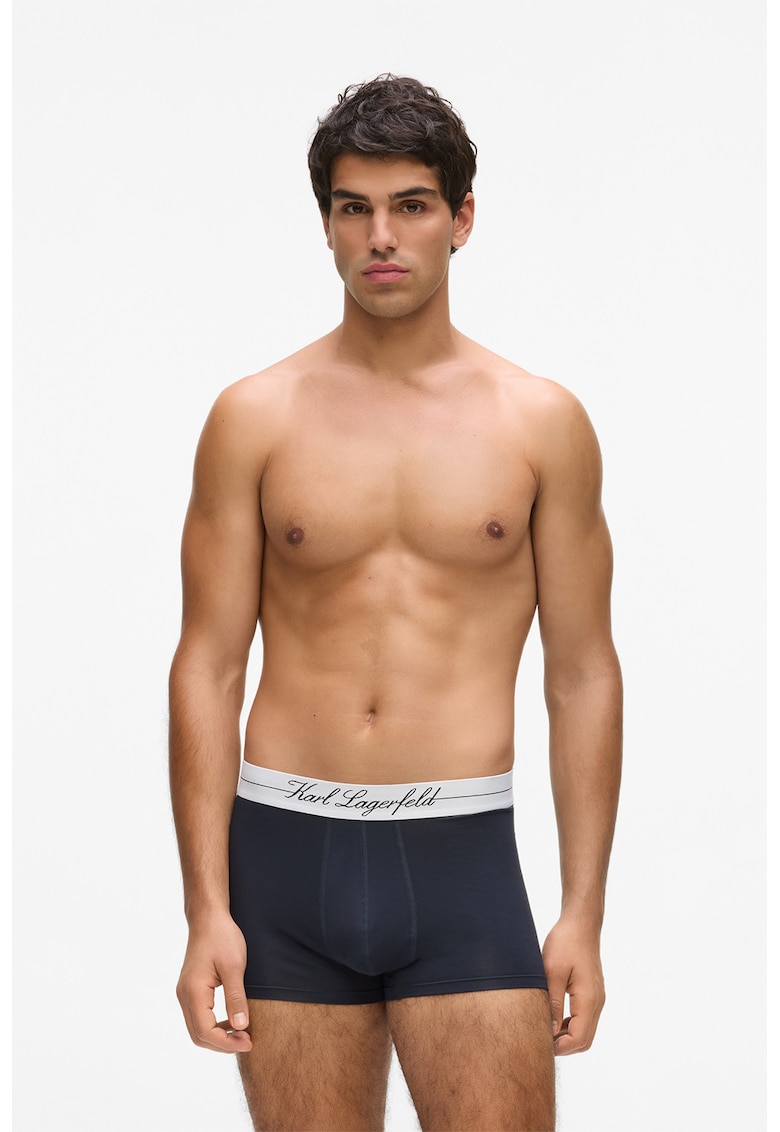 Set de boxeri din amestec de lyocell - 3 Perechi - Alb/Negru