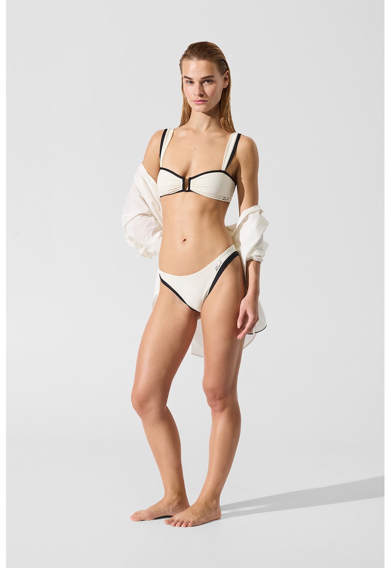 Slip cu segmente contrastante - Negru/Alb murdar