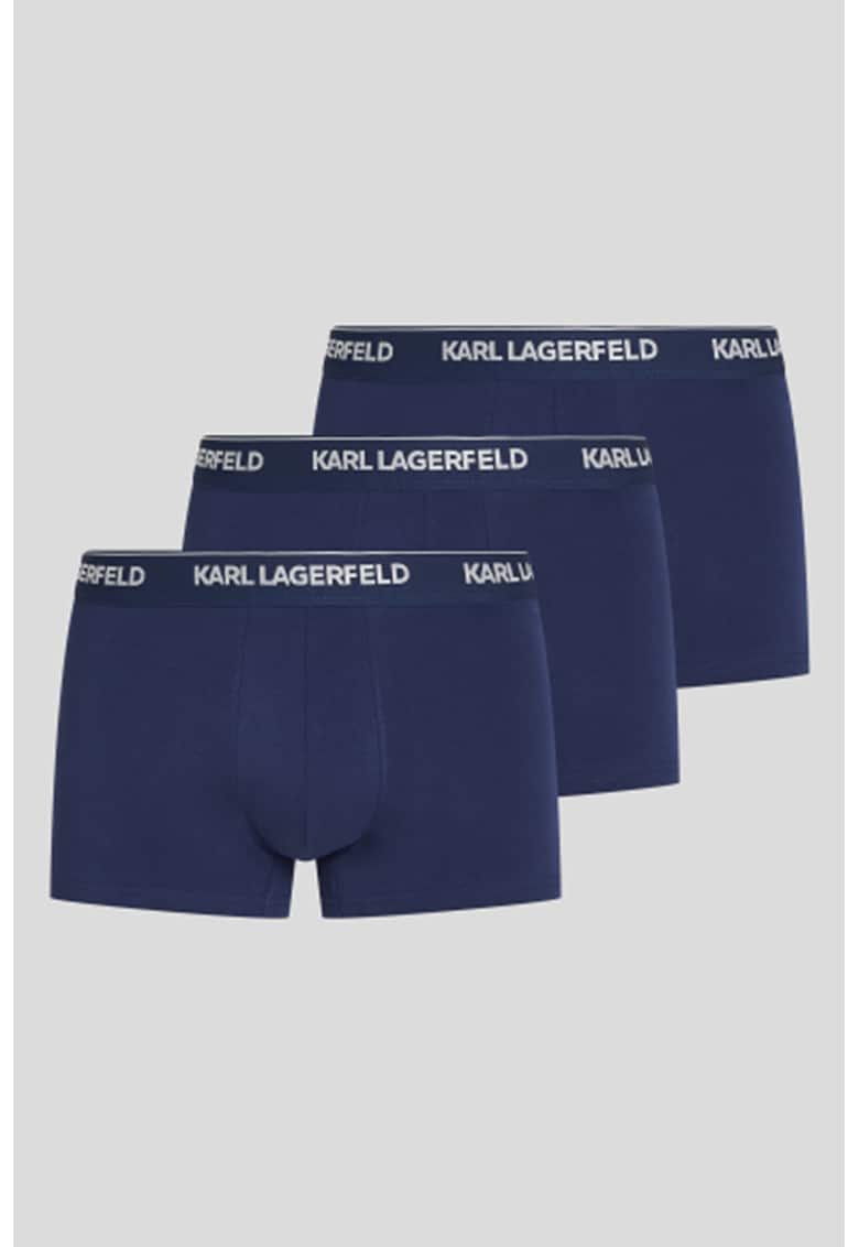 Set de boxeri cu imprimeu logo - 3 perechi - Bleumarin