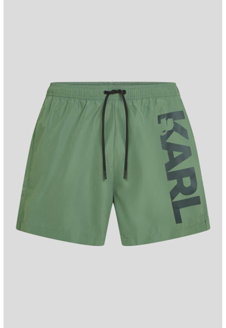 Pantaloni scurti de baie cu logo supradimensionat - Verde