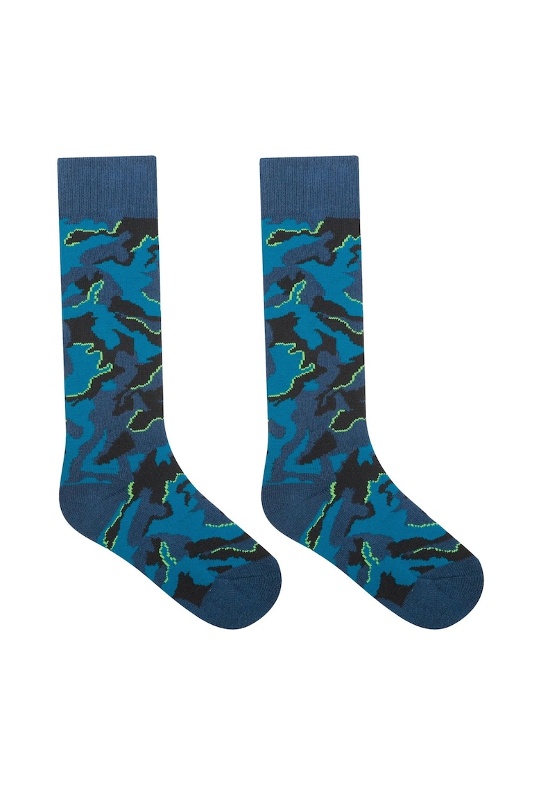 Sosete pentru ski si snowboard cu model camuflaj - Albastru