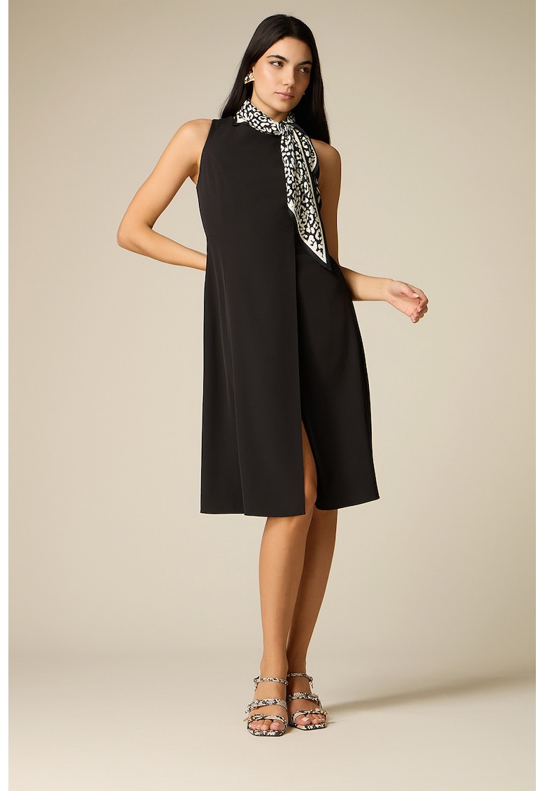 Rochie midi cu model petrecut - Negru