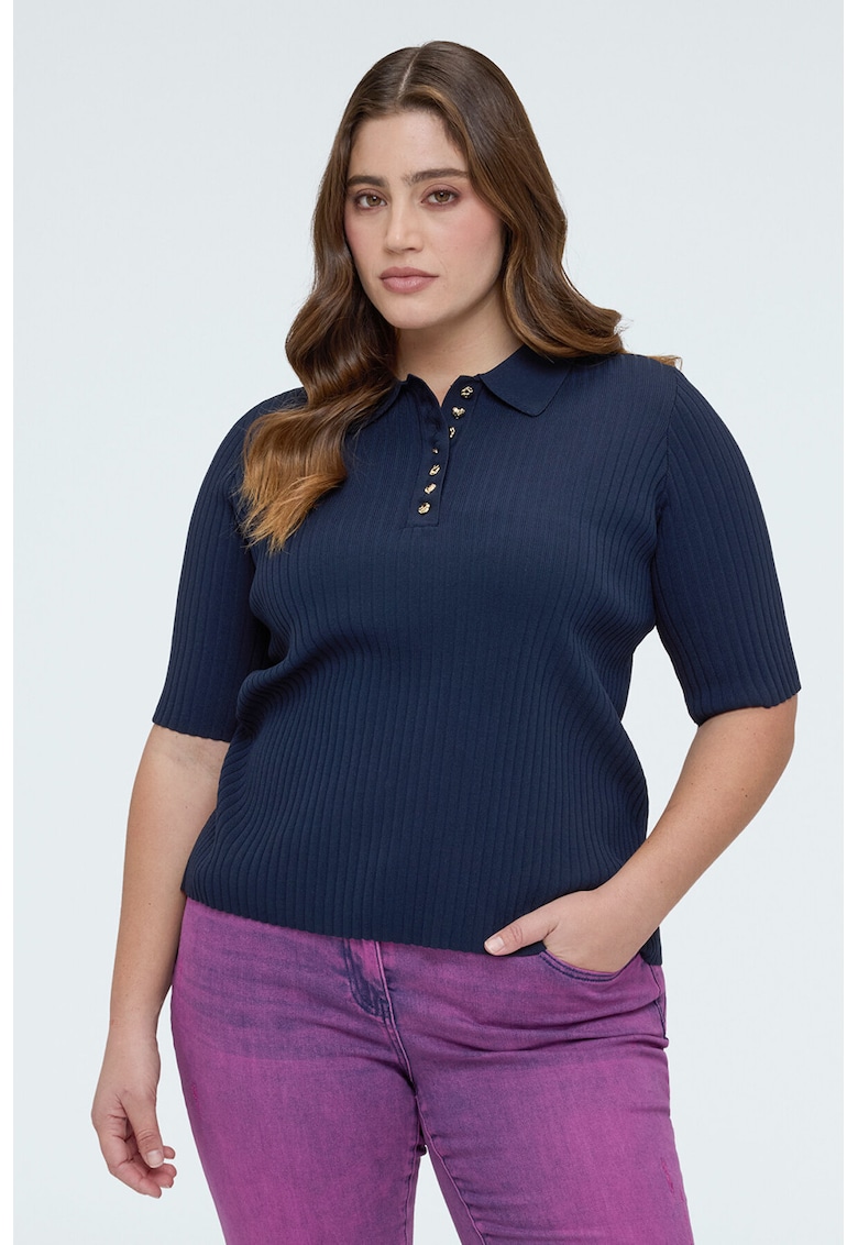 Tricou polo cu striatii - Bleumarin