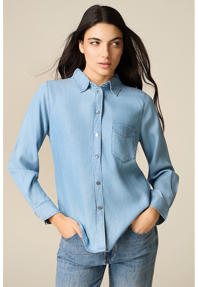 Camasa cu buzunar pe piept - Albastru pastel