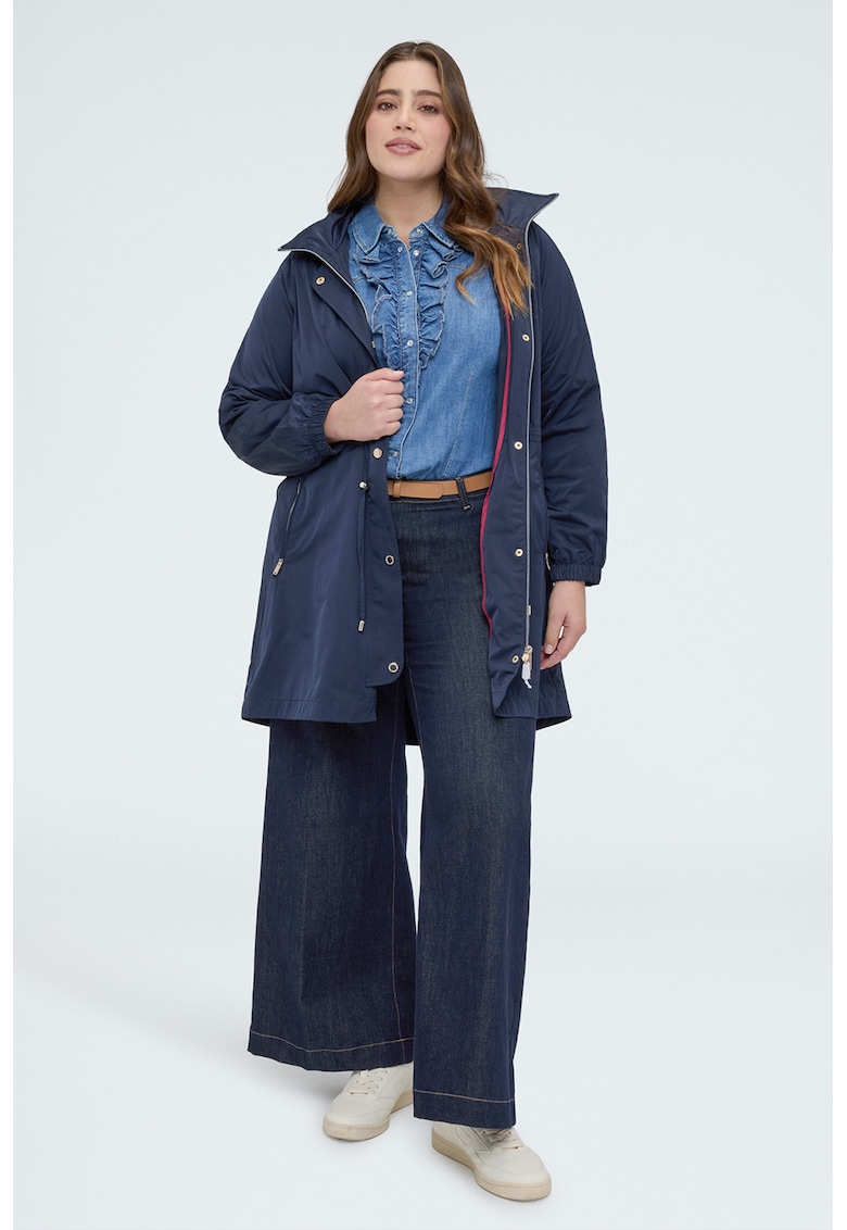 Jacheta parka cu talie ajustabila - Bleumarin