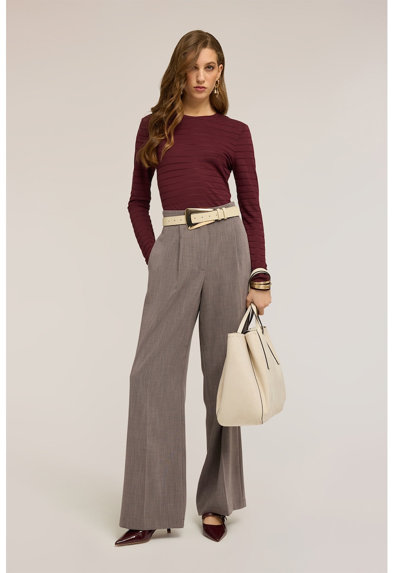 Bluza-body cu dungi - Visiniu