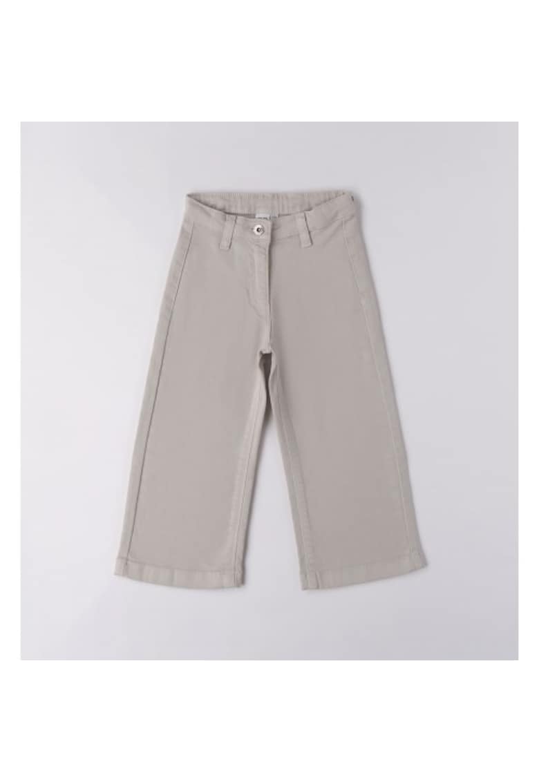 Pantaloni iDO pentru fete din twill de bumbac elastic – talie reglabila si croiala confortabila - Gri -