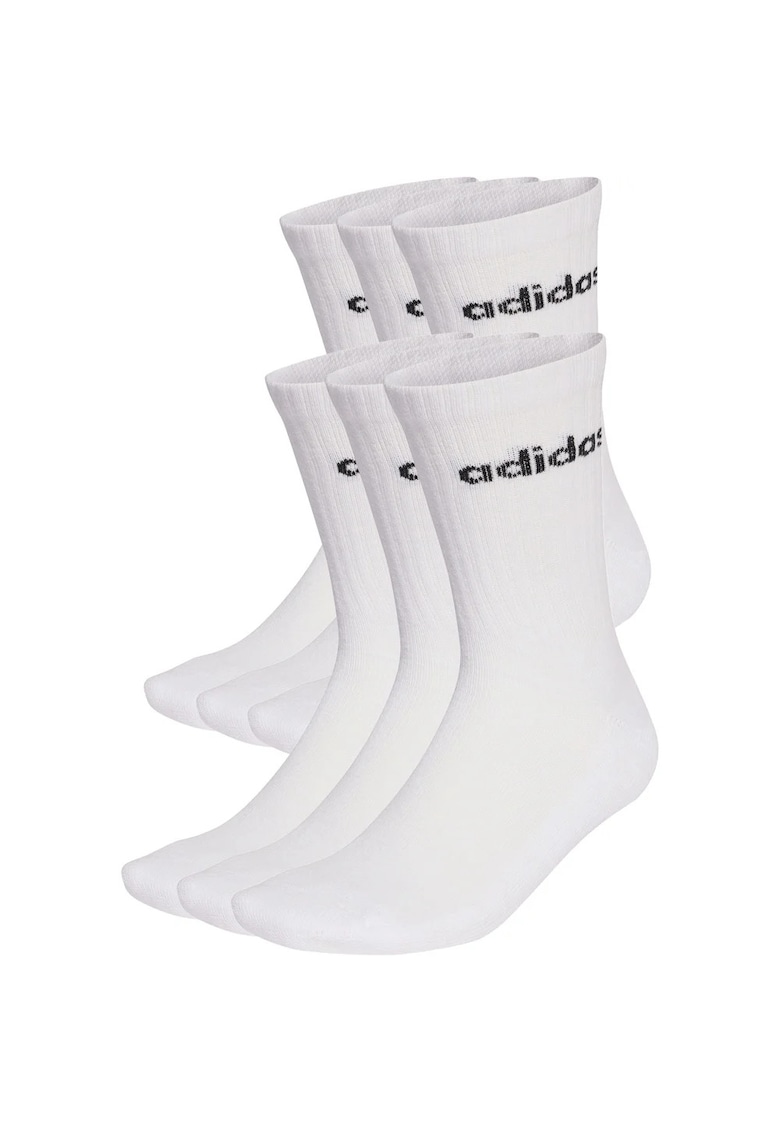 Set de sosete Linear Crew Cushioned - 6 perechi - alb - Alb