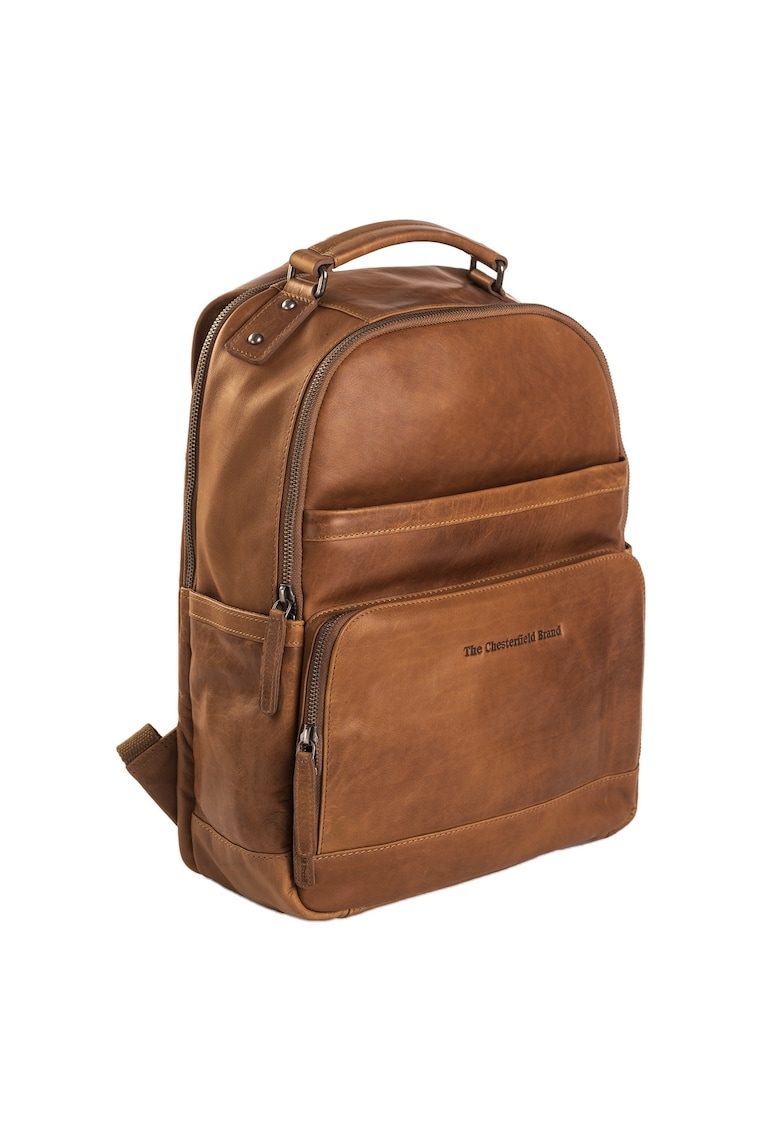 Rucsac unisex piele naturala coniac - 17.5 litri - Austin -