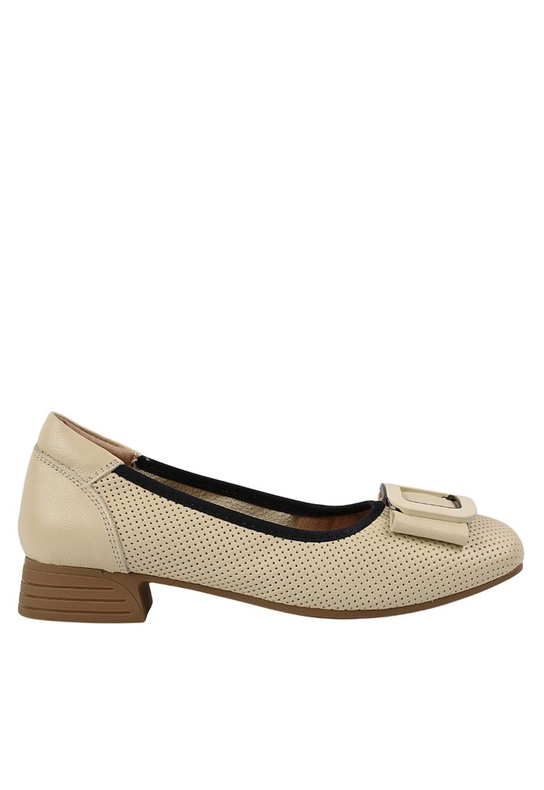 Pantofi casual - dama - 1079 crem - piele naturala Crem - Piele naturala - Crem