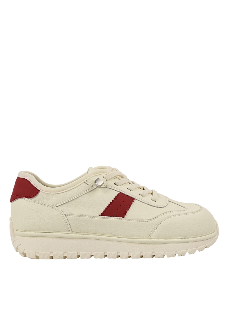 Pantofi sport - dama - KM5503 alb-rosu - piele naturala Piele naturala - Alb