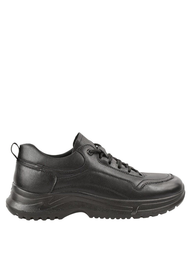 Pantofi sport din piele naturala neteda - negru - Negru
