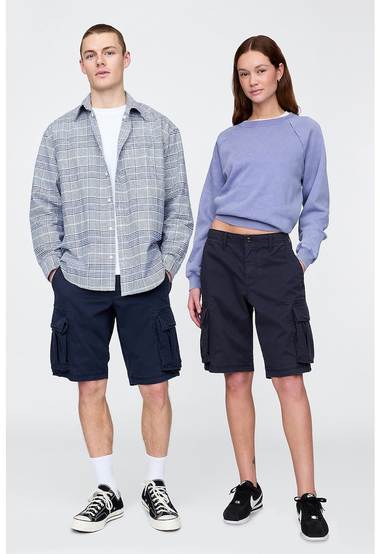 Pantaloni scurti cargo cu model unisex - Albastru ultramarin