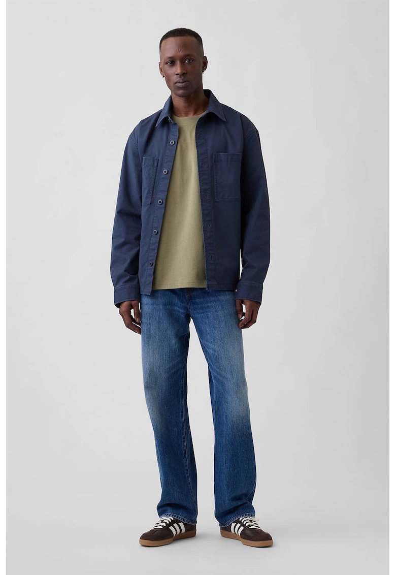 Tricou lejer de bumbac cu logo - Verde masliniu