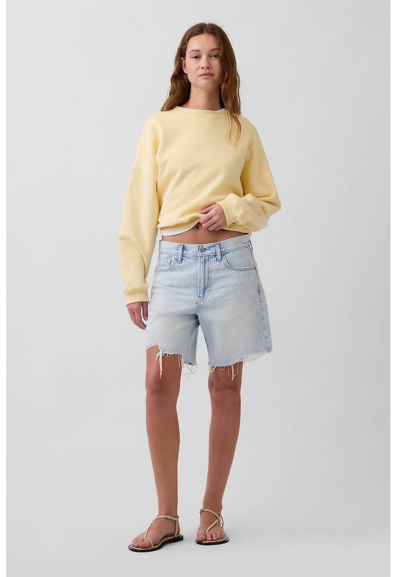 Blugi scurti cu terminatii nefinisate - Albastru deschis