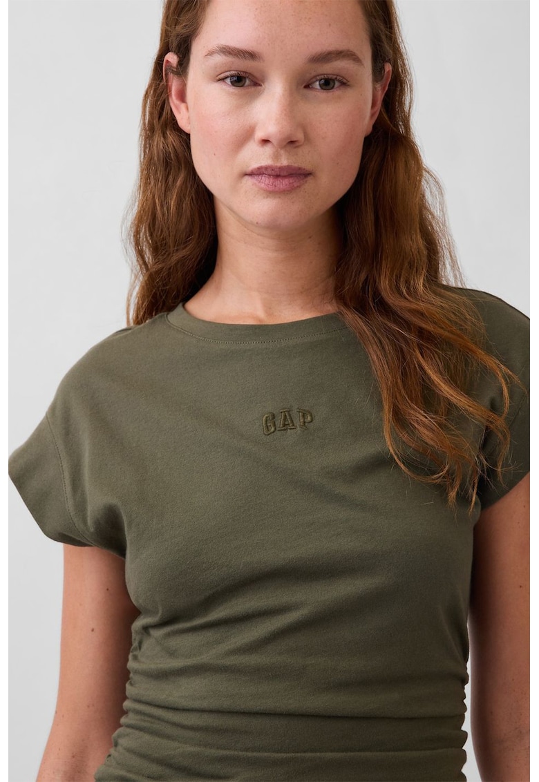 Rochie cu fronseuri - Verde masliniu