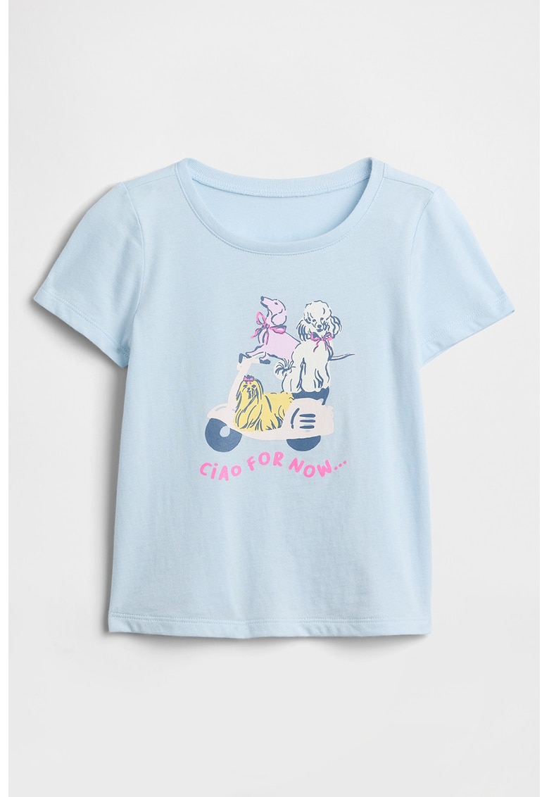 Tricou din bumbac cu imprimeu - Roz/Albastru deschis