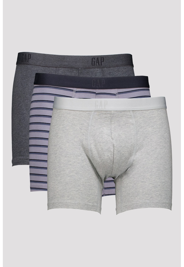 Set de boxeri din amestec de bumbac - 3 perechi - Gri melange