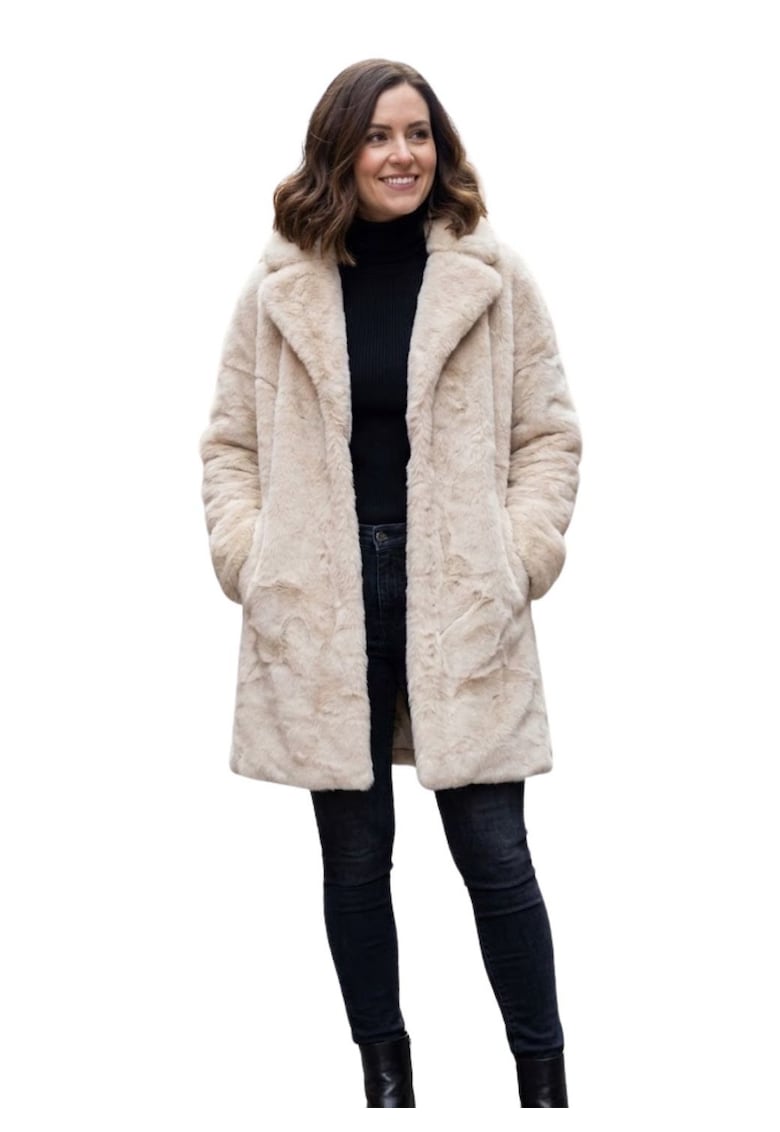 Haina din blana artificiala cu doua buzunare -