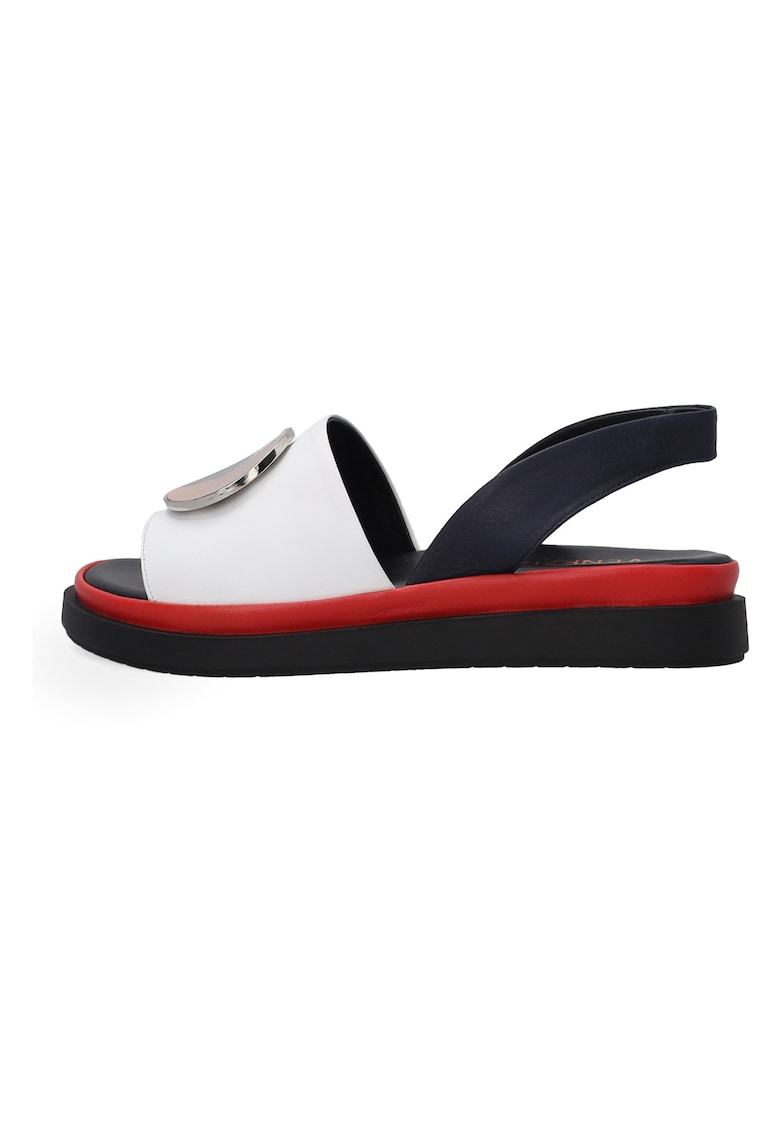 Sandale din piele cu model color block